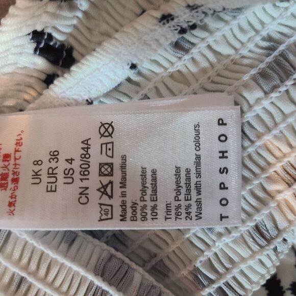 Top Shop Black & White Bandeau Top - Picture 5 of 5